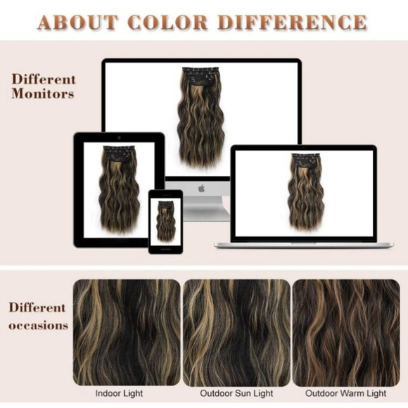 Clip in hair extensions 20 inch 4 pieces 11 clips - Picture 5 of 5